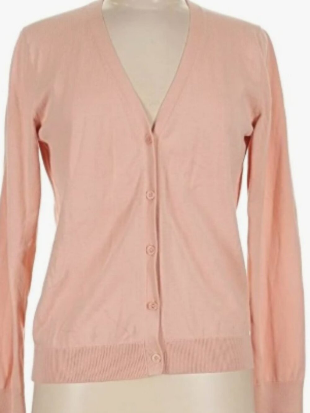 Uniqlo Light Pink V-Neck Women Cardigan Sweater